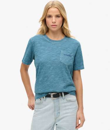 Essential overdyed T-shirt met logo