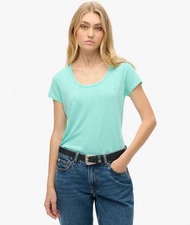 Studios T-shirt met laag uitgesneden ronde hals