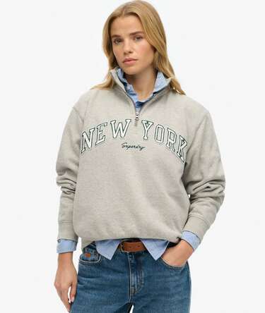 Applique Half Zip Sweatshirt