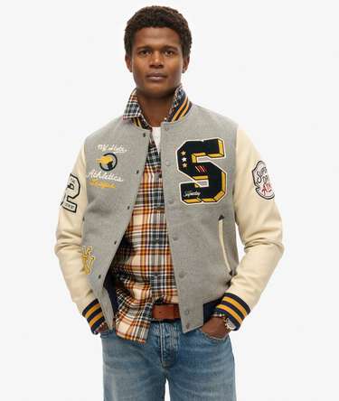 College Patched Bomber Jacket